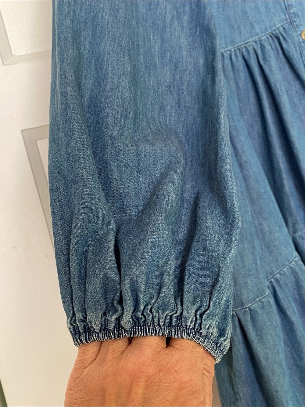 Flying Tomato Denim Button-Front Tiered Dress - Picture 6 of 12